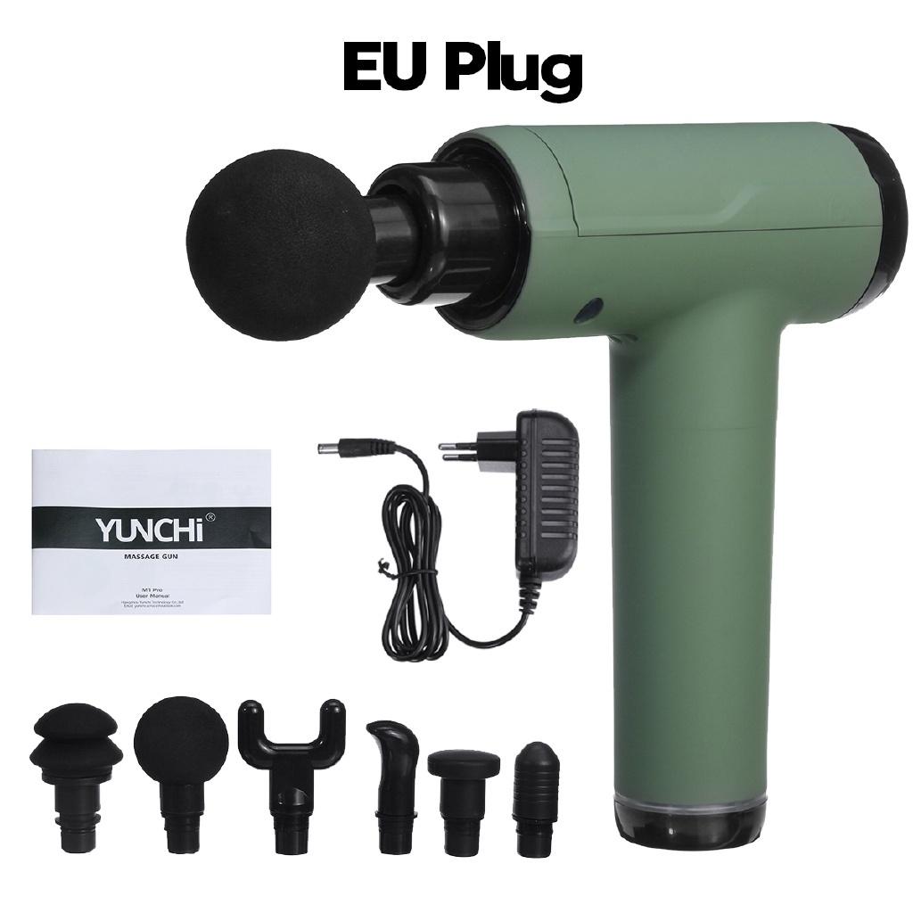 

3200 об/мин 20 скоростей ЖК-дисплей Мышечный массажный пистолет Спортивная терапия Массажер Расслабление тела Облегчение боли Похудение Формирование DC 12 В зелёный