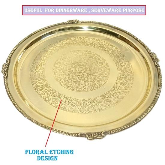 Farfurie Thali Brass Puja Plate Heavy Duty Farfurie mare Veselă de servire