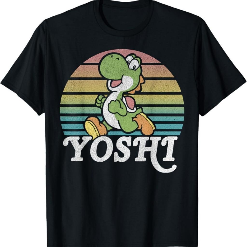 Super Mario Yoshi Retro Line Run Portrait T-Shirt