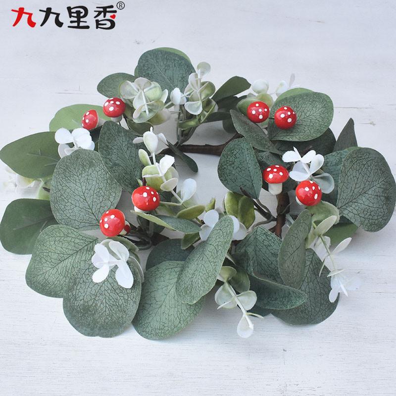 

Венок в стиле американской весны Венок со свечами Венок из эвкалипта Венок из листьев эвкалипта Обеденный стол Красный магический грибной венок