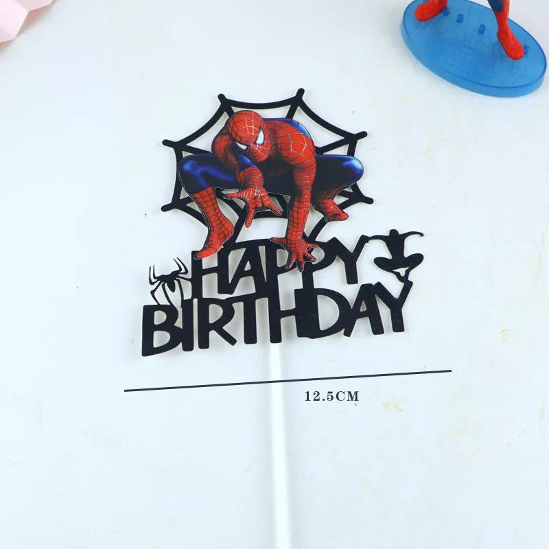 Spider-Man Cake Figurine, Cartoon Toy Baking Accessory for Boys' Birthday Desserts