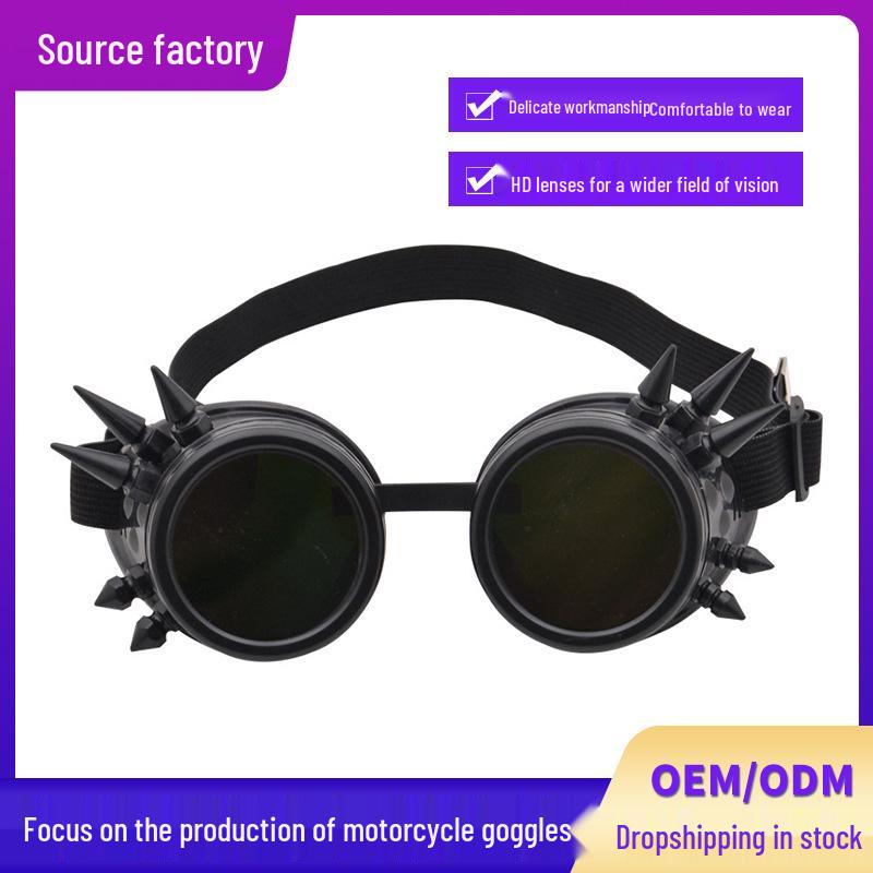 Occhiali da Sole Steampunk Gotici di Halloween Retrò con Borchie - Sport all'Aperto e Decorazione Parabrezza