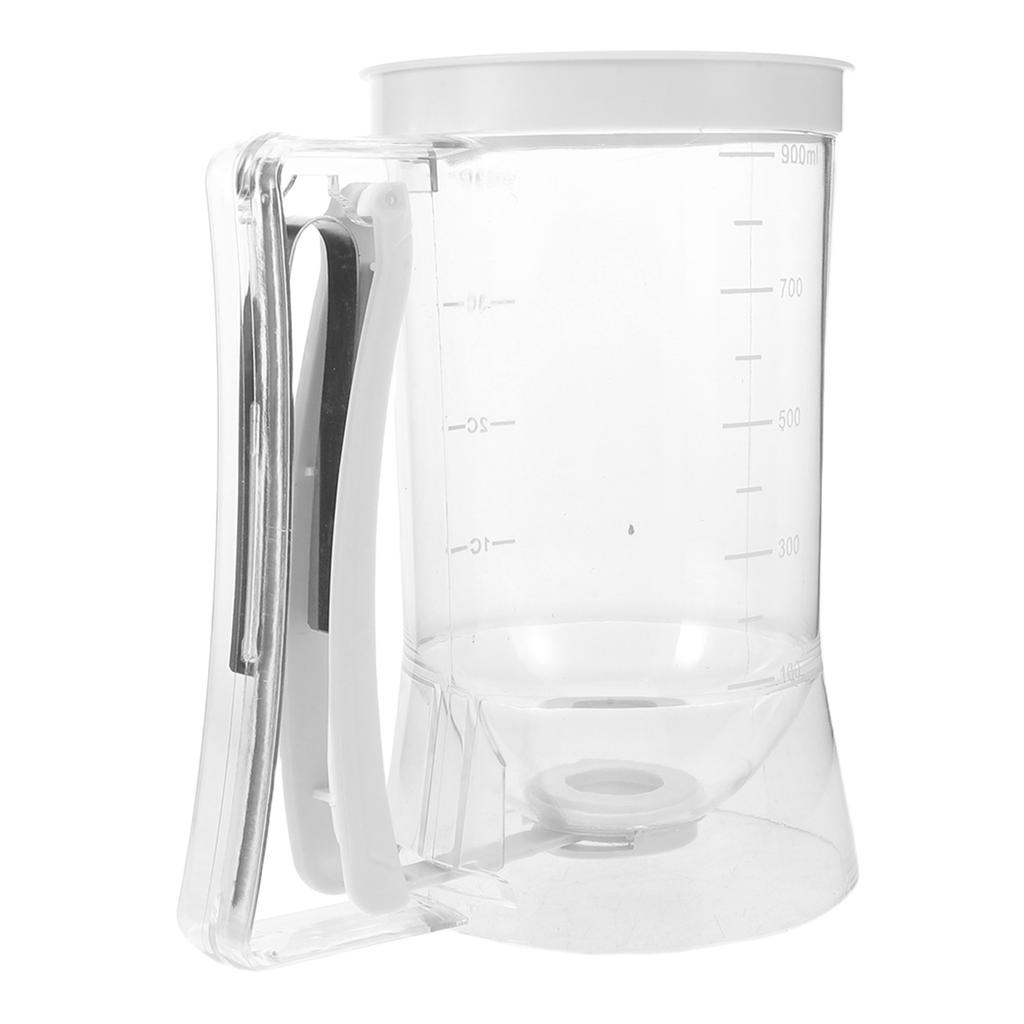 4-Cup Batter Mixing Jug Dispenser with Squeeze Handle Portion Control Non-Drip Pouring for Pancakes Waffles Cupcakes Crepes Mini