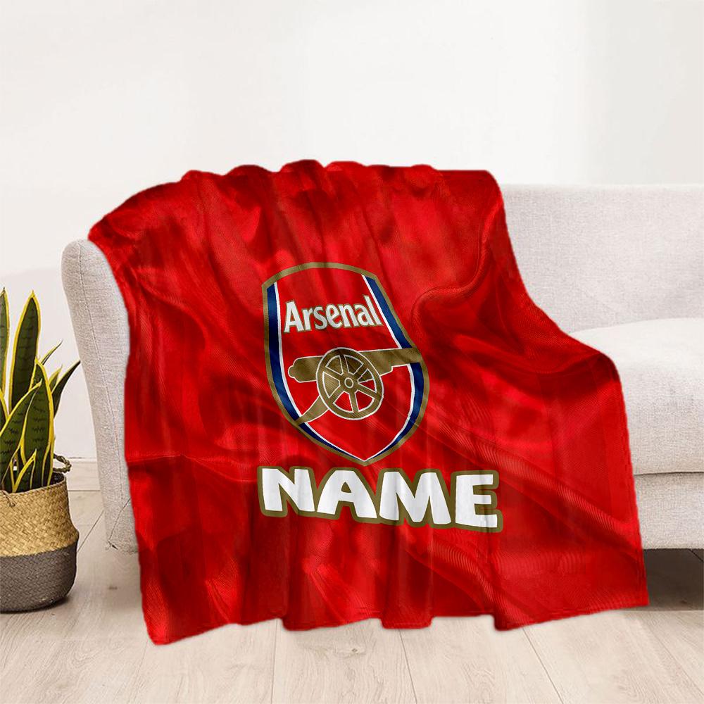 Arsenal Fan Art Personalized Text Blanket Gift Personalized Blanket Ultra-Soft Throw For Home Decor Office Bedding Seaside Four Seasons Universal