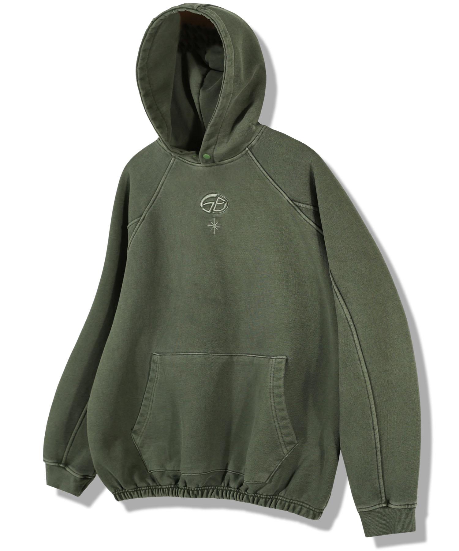 Goobin Pigment Line Banding Hoodie - Khaki Khaki/M