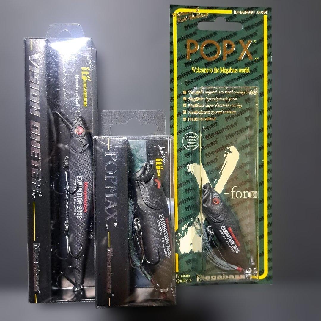 Used Megabass Exhibition Osaka 2026 limited lure (SP-C) 3 pieces + sticker