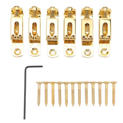 6 STÜCKE Gitarrensattel Split-Typ Zinklegierung E-Gitarrensattel Ersatz Gold