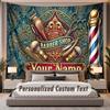 Barber Salon (40) Theme Personalized Tapestry Custom Name Text Wall Hanging Tapestry Home Background Decoration