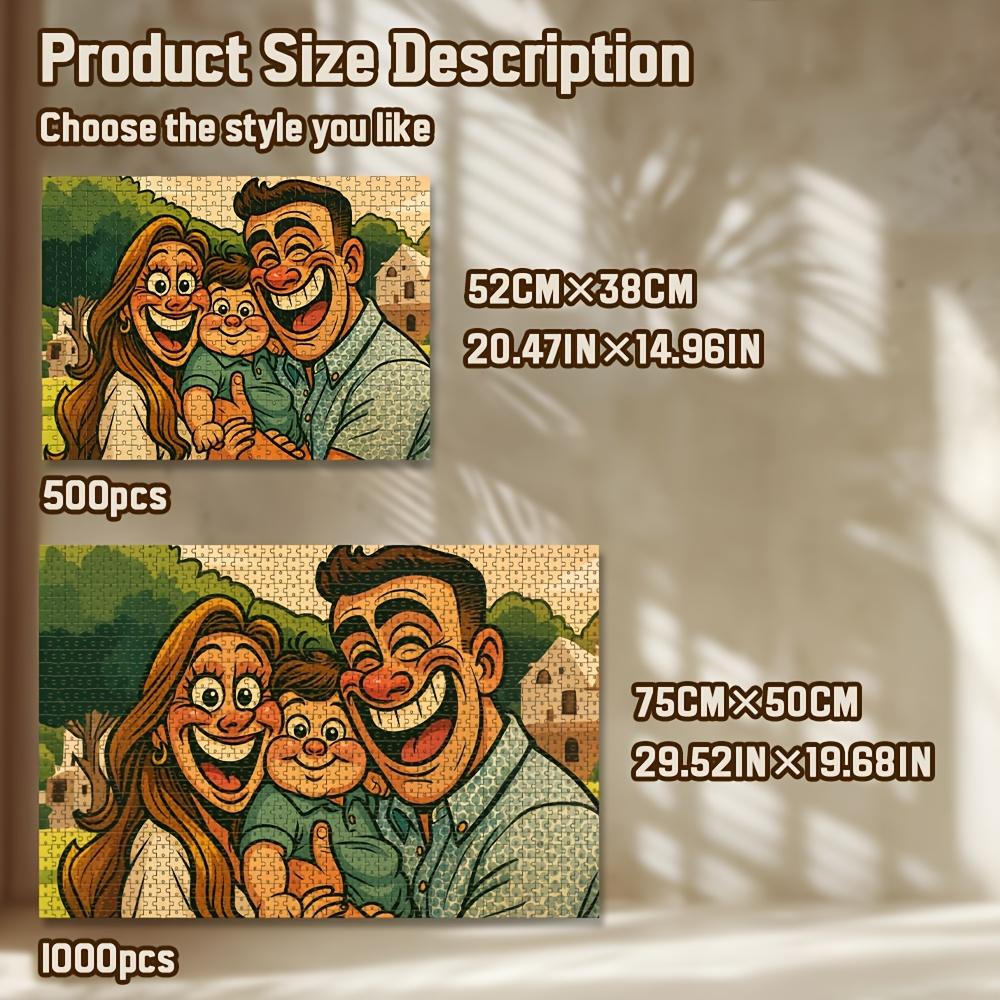 500/1000 Pieces of Custom Photo Puzzles, Customized Family Portraits, Pet Photos, Funny Cartoon Portraits, Unique Gift Ideas