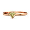 Peridot Heart Cluster Ring - Sterling Silver Rose Gold Vermeil