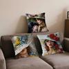 Woman And Flowers Art Oil Painting Personalized Picture Text Home Decorative Pillows Household Gifts 45x45cm