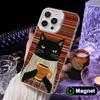Cute Coffee Cat White Translucent MagSafe Mobile Phone Case for iPhone 17 16 15 14 13 12 11 X XR XS Air Pro Max Plus Cover