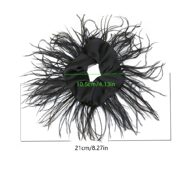 Ostrich Feather Hair Scrunchie Feather Hair Tie Hair Rope Headpieces for Women