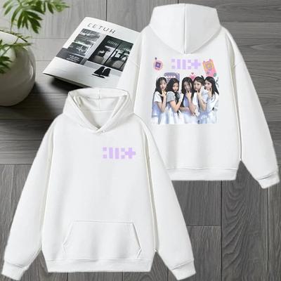 2026 Korea ILLIT Kpopi bänd Uus album Kahepoolse graafikaga kapuutsid Unisex Trend Y2k pullover Mehed naised Fliisist Vabaaja dressipluus