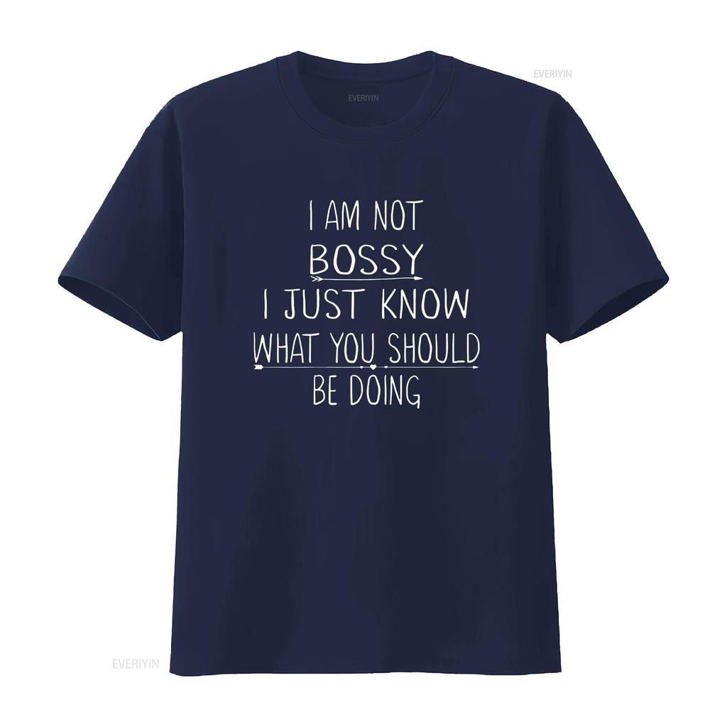 I Am Not Bossy Just Know What You Should Be Doing Funny T Shirt for Women Black 4X Large vintage Washed Breathable Versatile