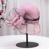 French British Top Hat Women Millinery Church Hat Elegant Bow Wide Brim Bucket Hats Kentucky Derby Fedora Women Summer Sun Cap