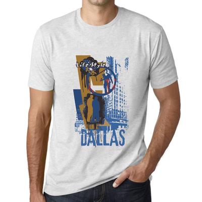 Camiseta masculina vintage camiseta gráfica Dallas Lifestyle vintage branca
