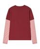 AWESOME STUDIO Striped Layered T-Shirt Wine