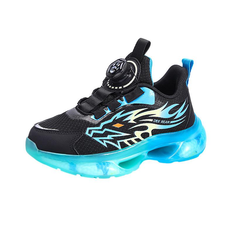 Classmate 2025 new button shoes children's sports shoes medium older boys boys soft sole thick sole non-slip breathable automatic