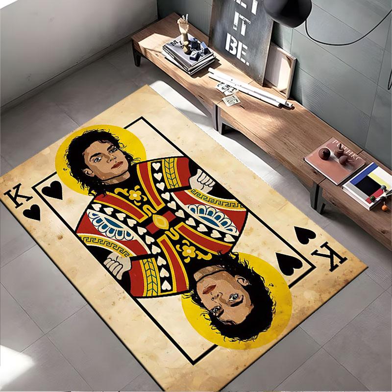 King of Hearts Playing Card Carpet suitable as a non-slip mat for the living room or bedroom sofa