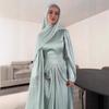 New European and American Women's Clothing Light Luxury Elegant Diamond-encrusted Splicing Waist Robe Dress