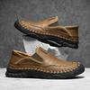 Independent Station Large Size Hand-stitched Men's Shoes Outdoor Casual Shoes One-pedal Flat Leather Shoes Low-top Loafers