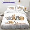 Custom Name,Cute Safari Animal Series Pattern Bedding Home Decoration Birthday Gift ( 1 Duvet Cover + 2 Pillowcase, Without Core),fan Merchandise.