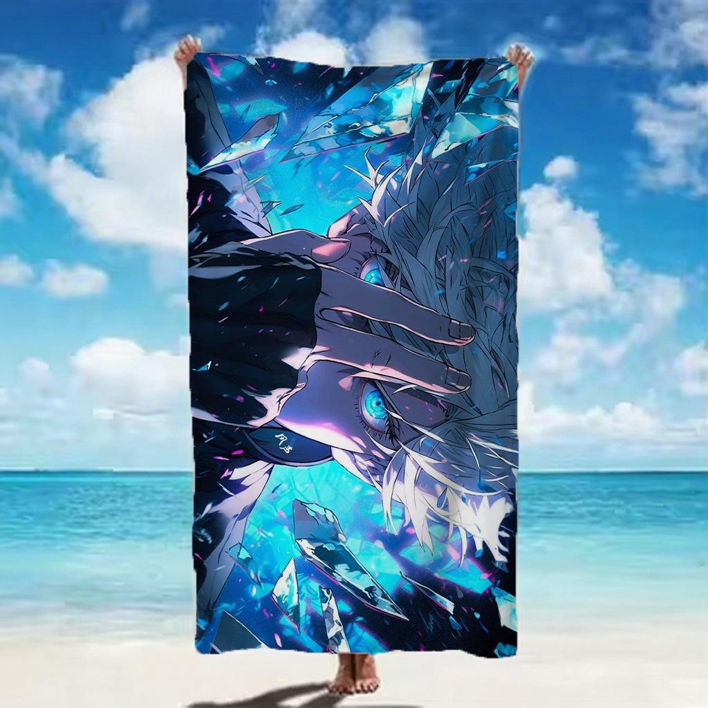 Jujutsu Kaisen Main Characters Split Anime Beach Towel Quick Dry Water Absorbent Bath Towel For Men Women Children Anime Fans