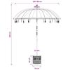 Balinese Sun Umbrella with Base Pink Ø 180 190 Cm