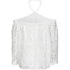 PINKO Halter Neck Off The Shoulder Lace Shirt Women tops White 104798A2G9-Z05