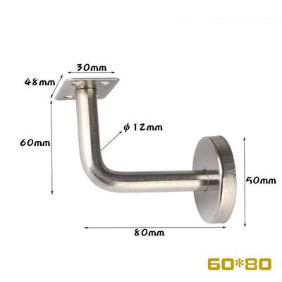 Stainless Steel Stair Handrail Brackets Wall Brackets Handrail 60mm 80mm 100mm Home Security Protection Hardware Accessory