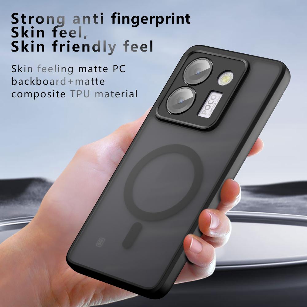 For Magsafe Magnetic Wireless Charging Case For Xiaomi Poco M7 Pro PocoM7Pro 5G Shockproof Matte Back Cover Coque