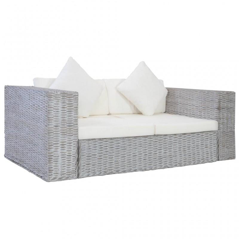 Day and Night - Day and Night 2-seater Sofa with Gray Natural Rattan Cushions