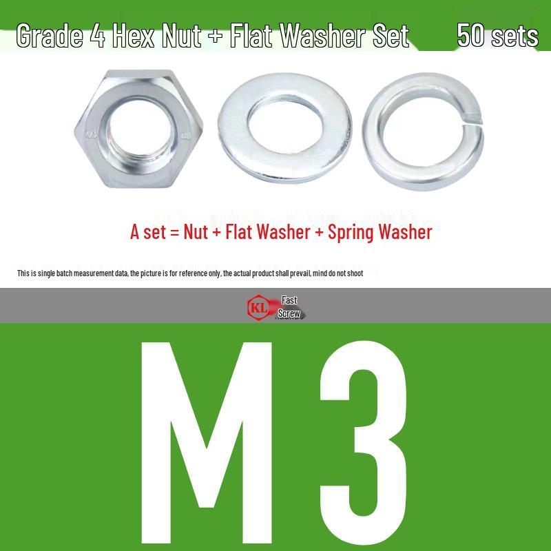 Galvanized Hex Nuts, Flat Washers, Spring Washers in M2-M48, Blue and White Zinc Coated