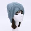 Oblique striped hat women's solid color rabbit velvet wool hat soft waxy casual versatile knitted hat warm autumn and winter fashion windproof