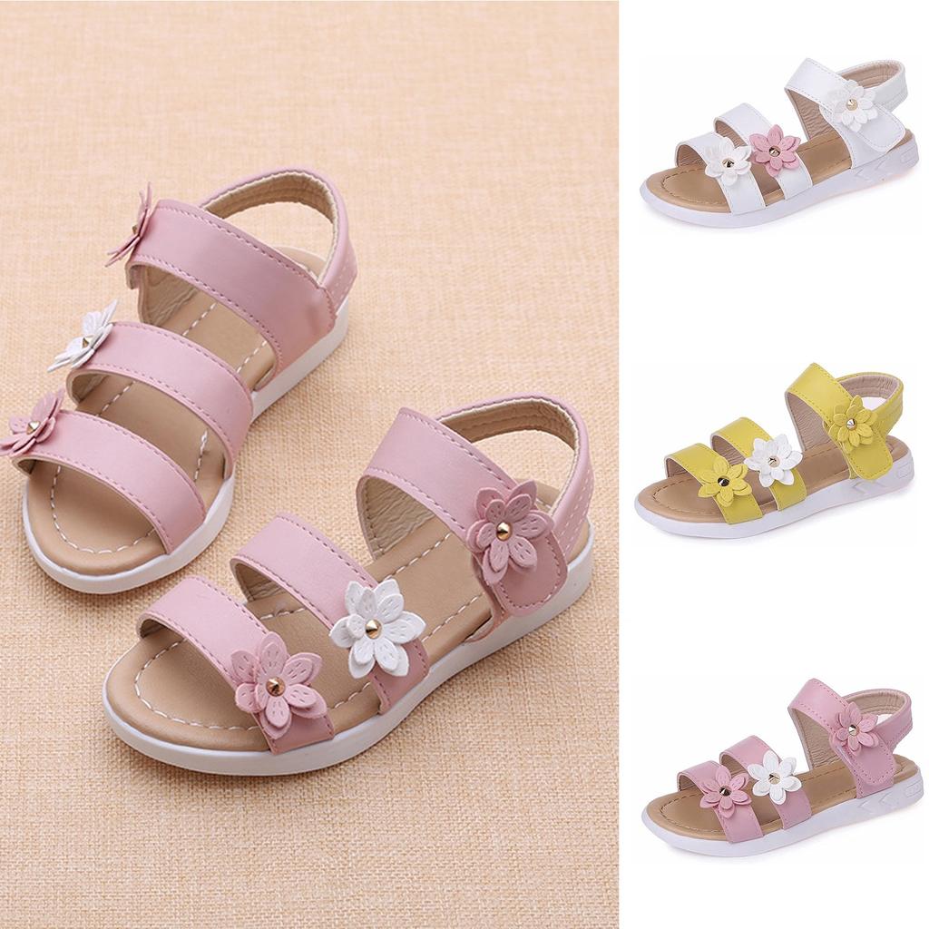 Summer Girls' Sandals Korean Toddler Tan Sandals Edition Little Girls' Pearl Shoes For Shower Open Toe Princess Shoes Sandals