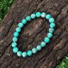 8mm Natural Light Green Copper Turquoise Gemstone Round Beads Stretch Bracelet Handmade Jewelry For Gift RBB-23