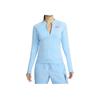 Nike Swim Letter Print Outdoor Casual Sports Zip Collar Long Sleeve Breathable UV Protection Sun Protection Women Tops Water-Blue FZ6336-407