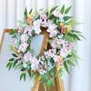 Artificial Flower with Leaves Wedding Wreath Spring Wreath Decoration for Door Window Hallway Farmhouses Home Decoration
