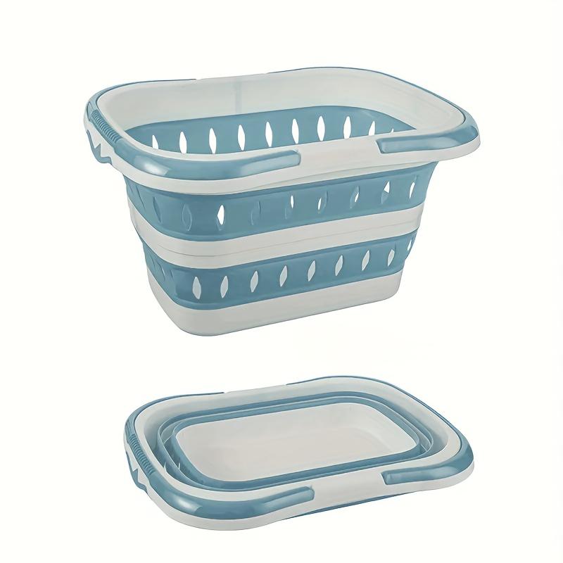1pc Large Folding Clothes Basket For Household Wall Hanging Clothes Storage Basket Bathroom Laundry Basket Plastic