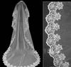 Lace Edge 3-Meter Wedding Veil with Train - Single Layer White Face Cover Accessory