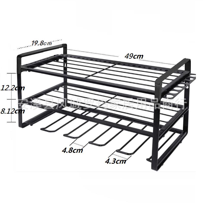 Wrought Iron Wall-Mounted Tool Rack for Drills and Screwdrivers