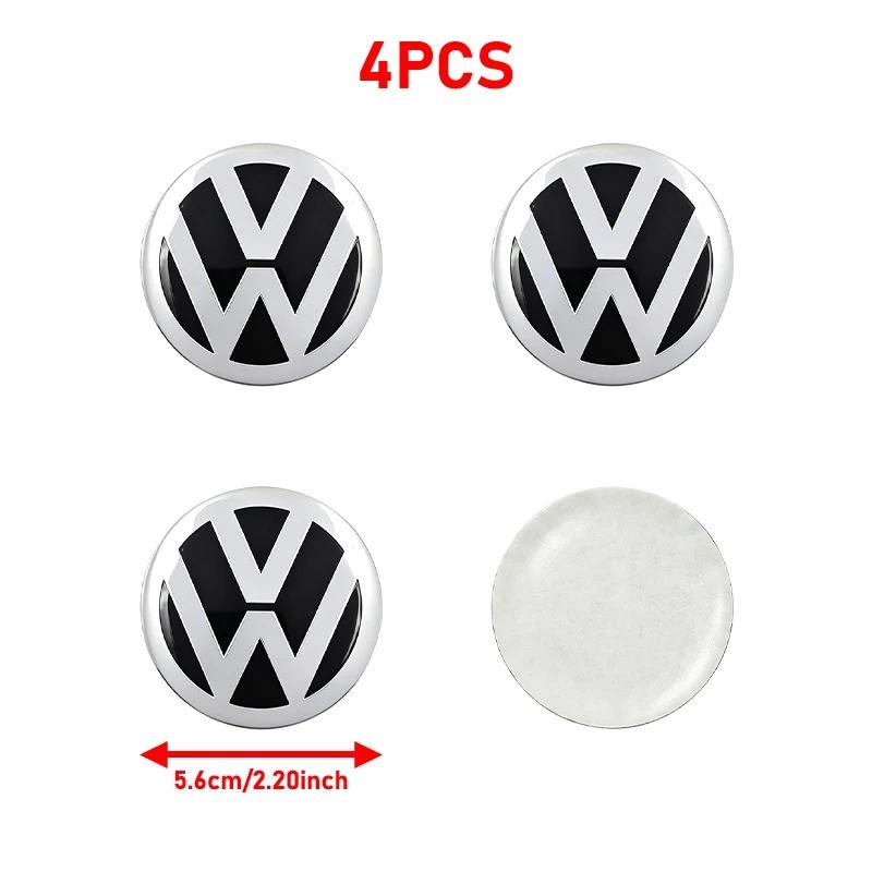 2026 New 4Pc 56mm 60mm 65mm Car Logo Wheel Center Hub Caps Badge Sticker Emblem Decals For VW GTI Golf 6 Polo R-Line CC Passat Tiguan B7PC7