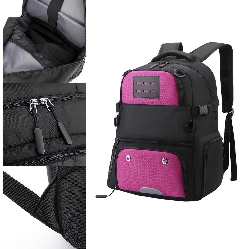 

Large Capacity Sports Basketball Backpack with Shoes Bag School Football Backpack Outdoor рожевий червоний колір