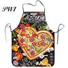 Baking Apron Cooking Sleeveless Comfortable Wearing Clear And Real Image Reusable Unisex Anti-stain Waterproof Polyester Pizza Pattern Kitchen