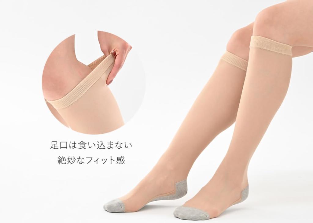Onlabo Foot Cover Organic Cotton Foot Cotton Beige One Beige X Stockings, 2-Pair Set, Women's Knee-High Stockings, Run-Resistant, Covers, Soles,