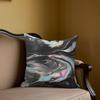 Black Fluid Square Jacquard Pillow Cover for Sofa Office Waist Cushion Cover Home Decorative Pillowcase