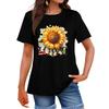 Women's Fashion Independence Day  Printed Round Neck Short Sleeved Casual T-shirt Top