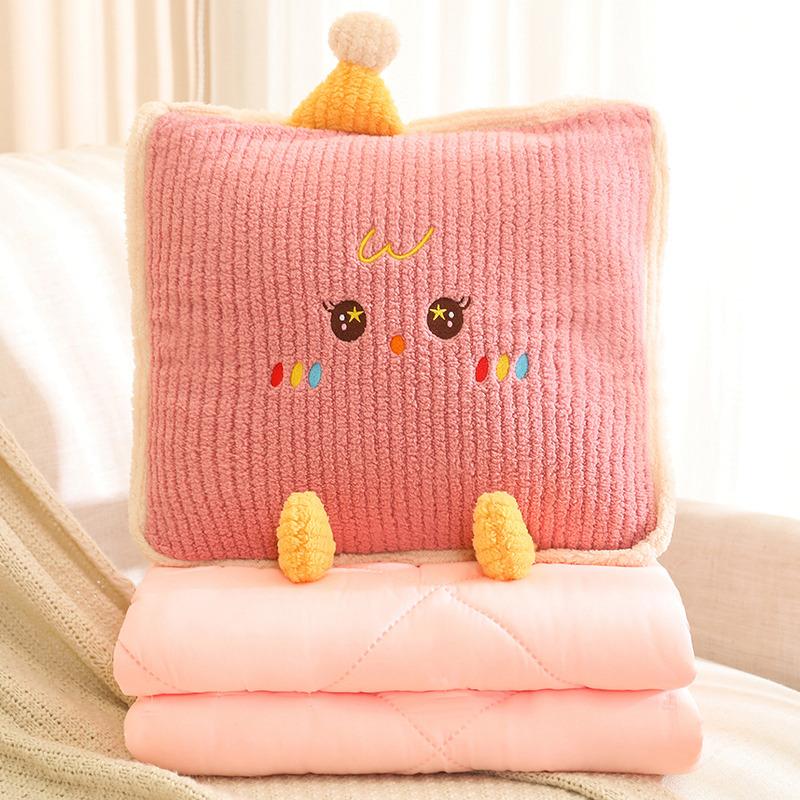 

40 см детская игрушка мягкая игрушка в виде шапки-куклы подушка для сна с милым выражением лица и одеялом мягкие плюшевые подарки на день рождения 40cmX40cm розовый