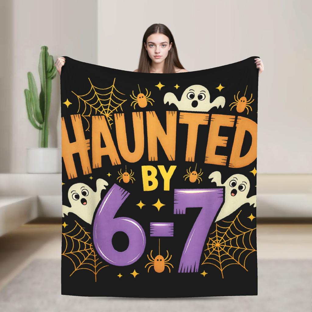 Funny Six Seven 6 7 Meme Gen Alpha Slang Blankets Office Flannel Throw Blanket For Bedroom Warm Soft Design Quality Bedspread